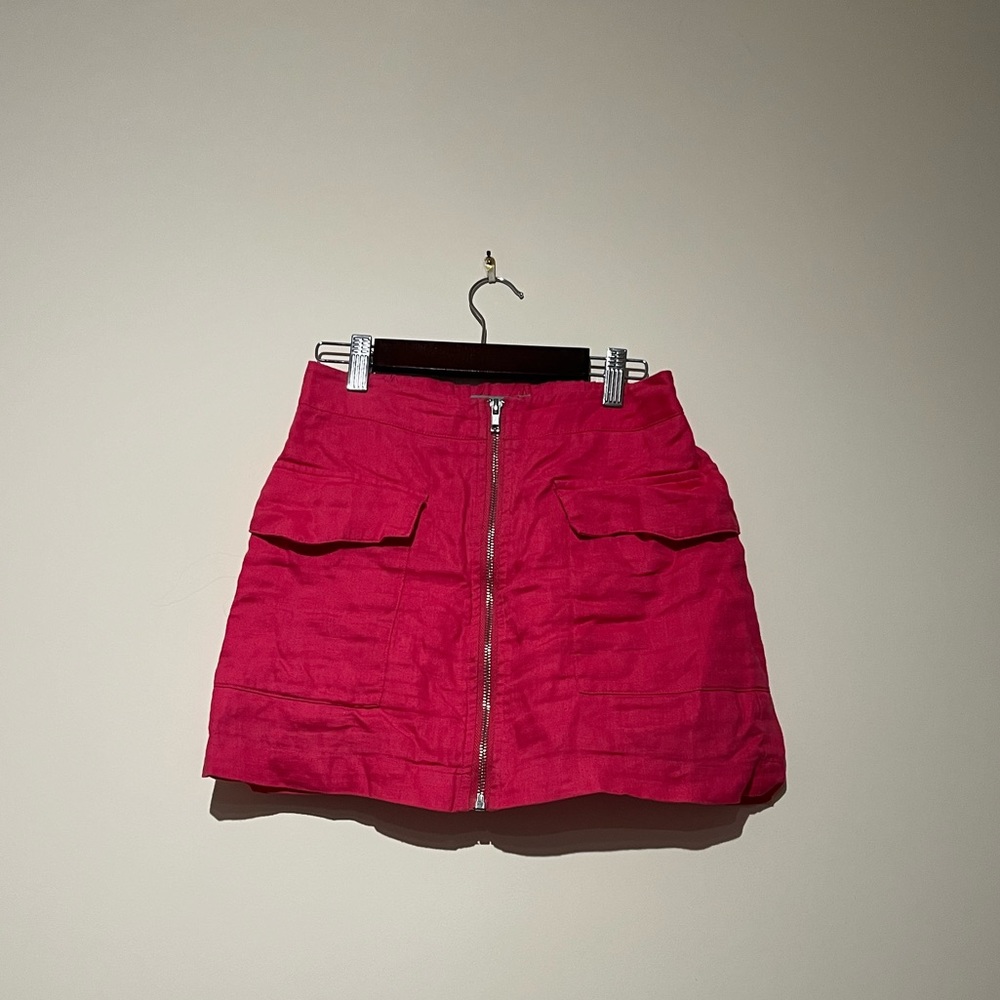 CARMAR Linen Pink Mini Skirt